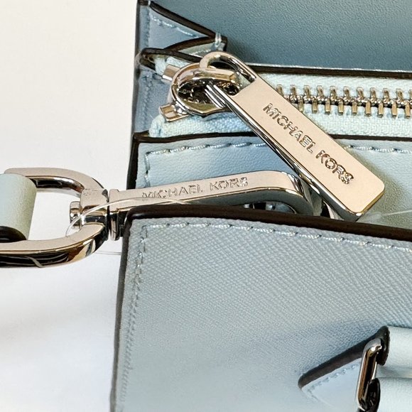 Michael Kors Sheila Small Satchel Shoulder Crossbody Bag Vista Blue - Picture 12 of 13